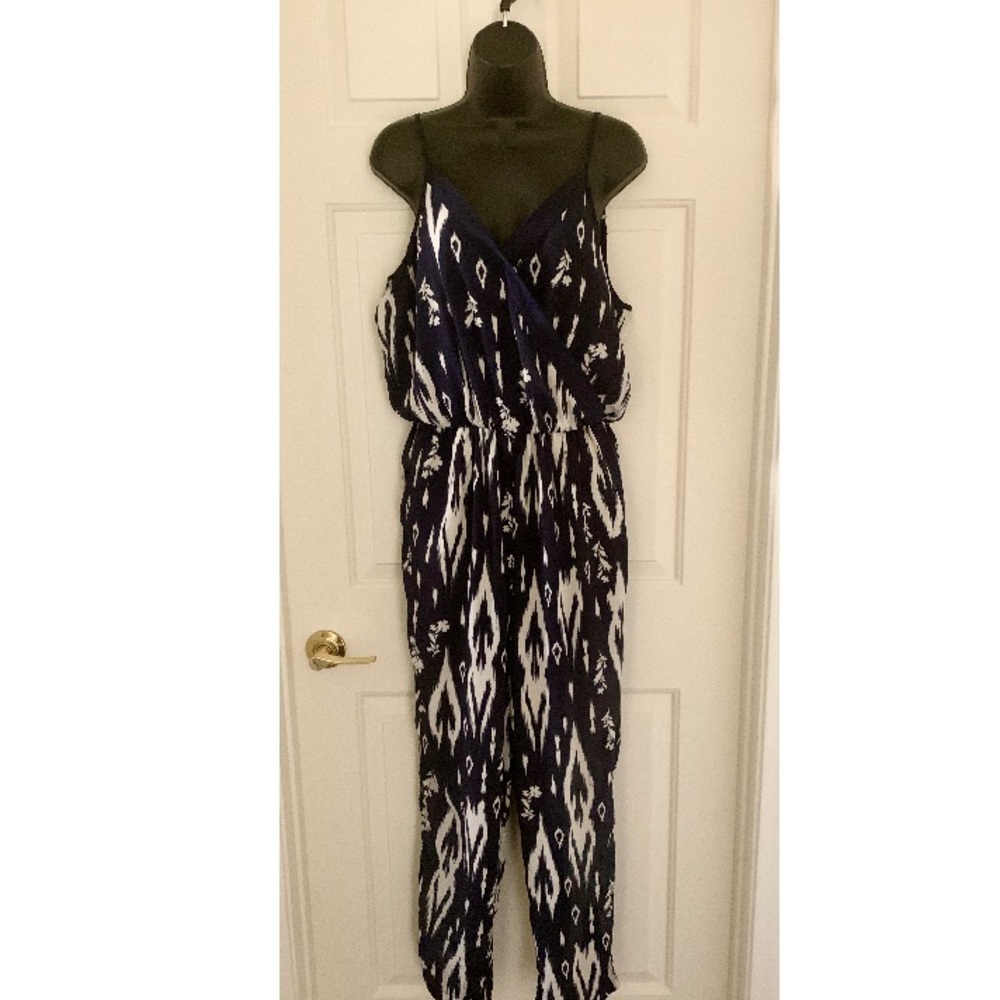 Blue and White Romper- Size M